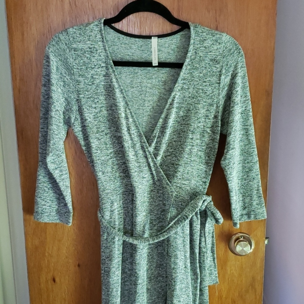 Chocolate | Faux Wrap Dress